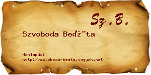 Szvoboda Beáta névjegykártya