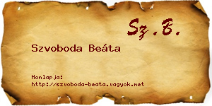 Szvoboda Beáta névjegykártya