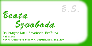 beata szvoboda business card